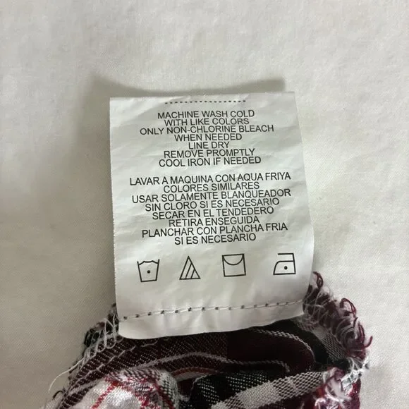 Copper Key womens top Sz L cold shoulder plaid short sleeve blouse boho - Picture 7 of 8